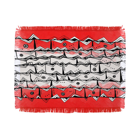 Julia Da Rocha Redbrick Azteca Throw Blanket