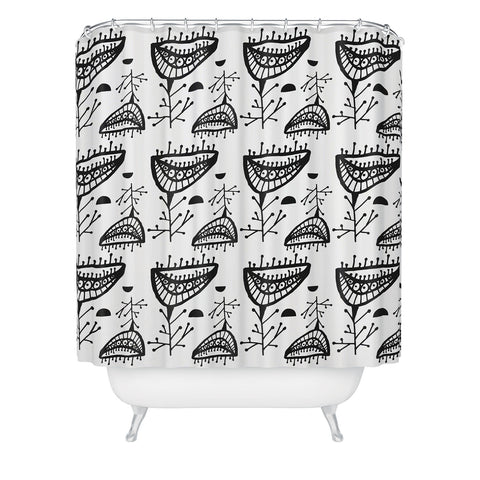 Julia Da Rocha Retro Bloom Shower Curtain