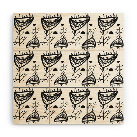 Julia Da Rocha Retro Bloom Wood Wall Mural