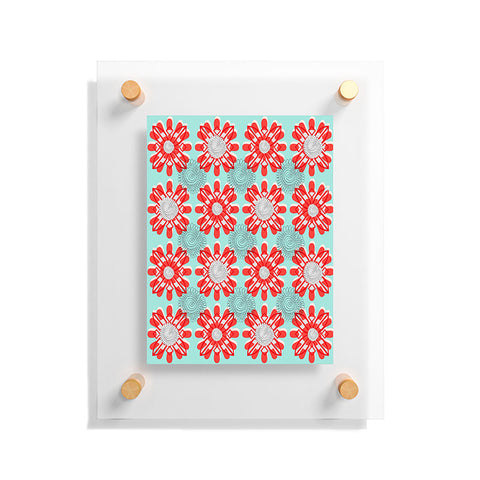 Julia Da Rocha Retro Flowers Floating Acrylic Print