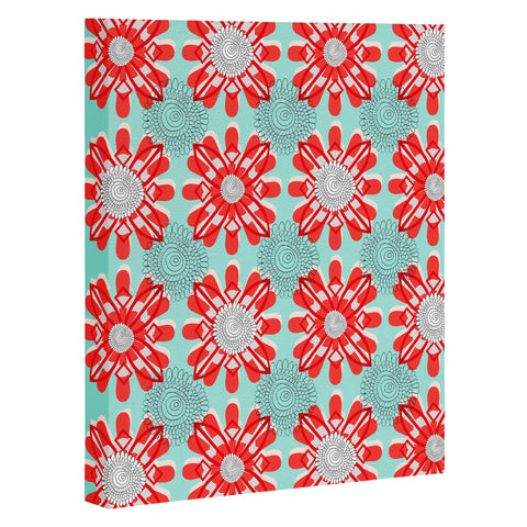 Julia Da Rocha Retro Flowers Art Canvas