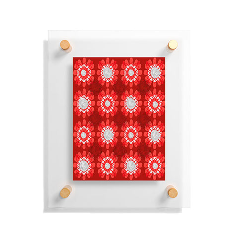 Julia Da Rocha Retro Red Flowers Floating Acrylic Print