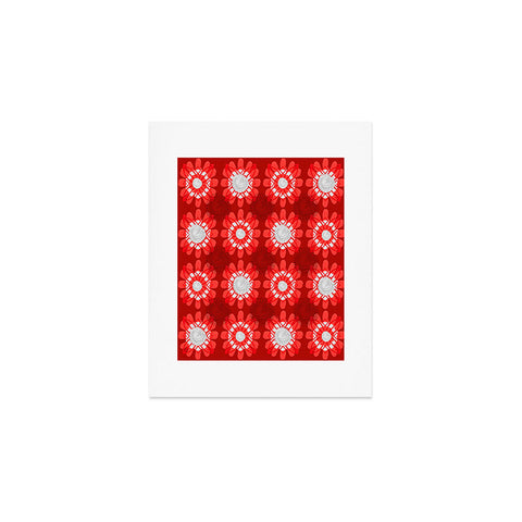 Julia Da Rocha Retro Red Flowers Art Print