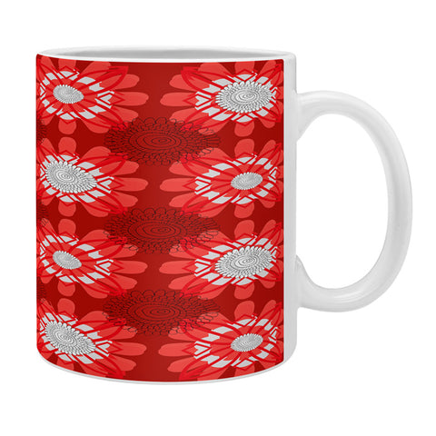 Julia Da Rocha Retro Red Flowers Coffee Mug