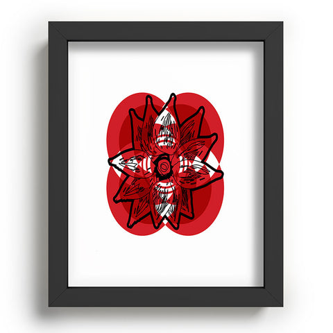 Julia Da Rocha Rojo Flor Recessed Framing Rectangle