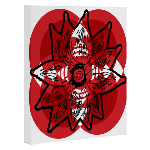 Julia Da Rocha Rojo Flor Art Canvas