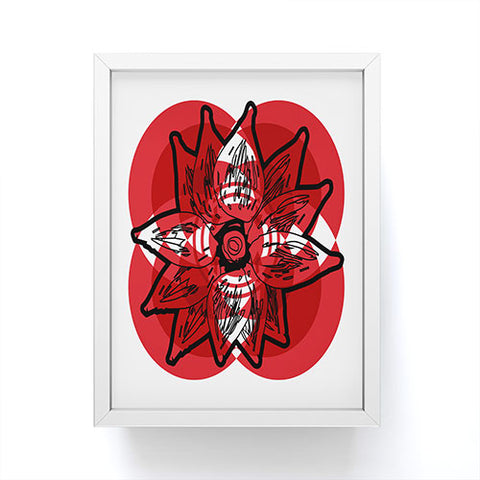 Julia Da Rocha Rojo Flor Framed Mini Art Print