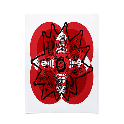 Julia Da Rocha Rojo Flor Poster