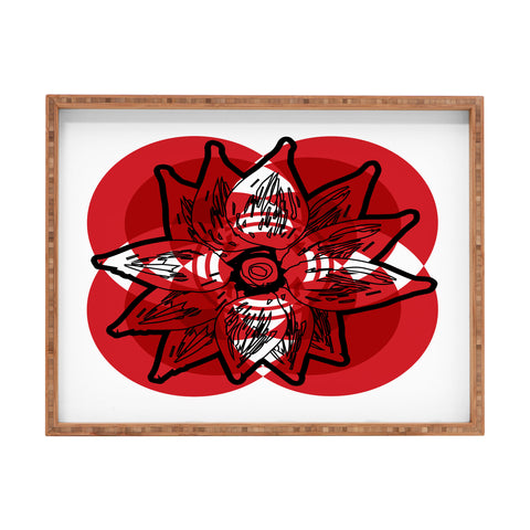 Julia Da Rocha Rojo Flor Rectangular Tray