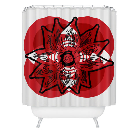 Julia Da Rocha Rojo Flor Shower Curtain