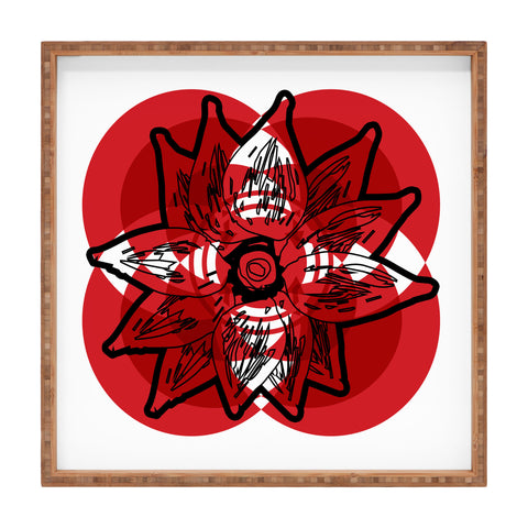 Julia Da Rocha Rojo Flor Square Tray