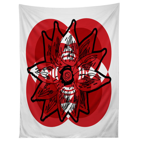 Julia Da Rocha Rojo Flor Tapestry