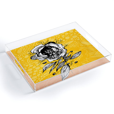 Julia Da Rocha Rose Funky Flowers Acrylic Tray