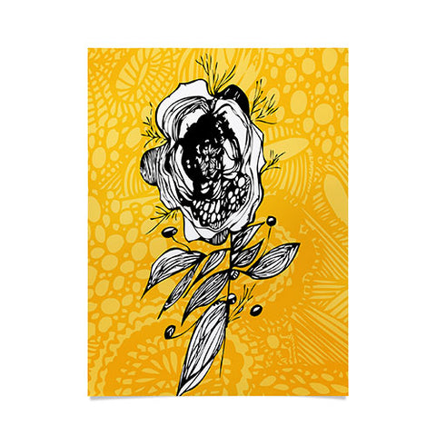 Julia Da Rocha Rose Funky Flowers Poster