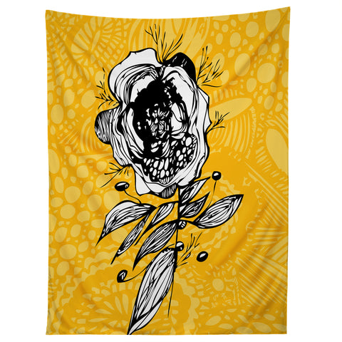 Julia Da Rocha Rose Funky Flowers Tapestry