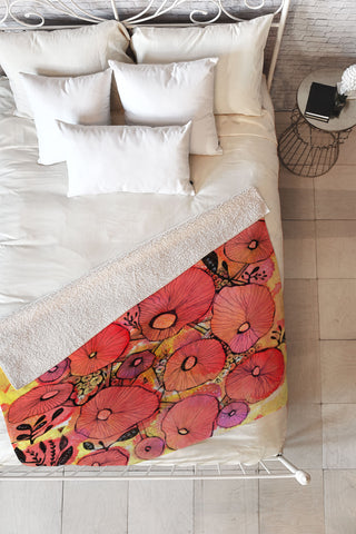 Julia Da Rocha Sea Bloom Fleece Throw Blanket