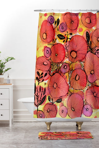 Julia Da Rocha Sea Bloom Shower Curtain And Mat
