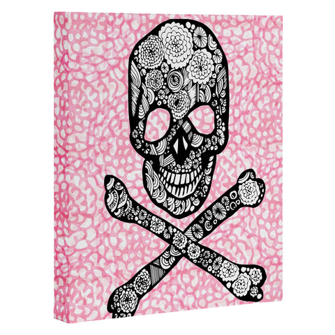 Julia Da Rocha Skull N Roses Art Canvas