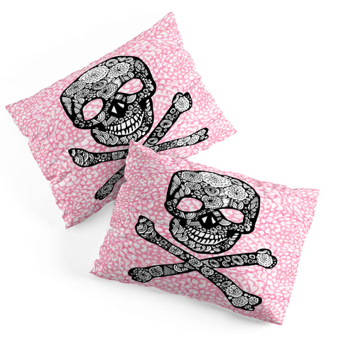 Julia Da Rocha Skull N Roses Pillow Shams