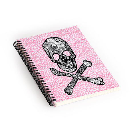 Julia Da Rocha Skull N Roses Spiral Notebook