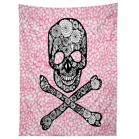 Julia Da Rocha Skull N Roses Tapestry