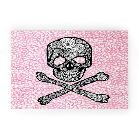Julia Da Rocha Skull N Roses Welcome Mat