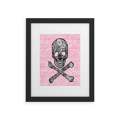 Julia Da Rocha Skull N Roses Framed Art Print