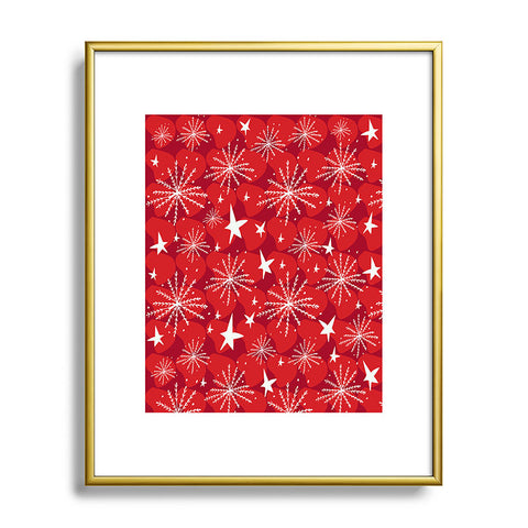 Julia Da Rocha Snow And Stars Metal Framed Art Print