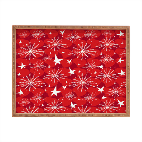Julia Da Rocha Snow And Stars Rectangular Tray