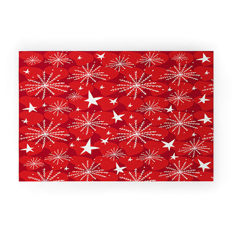 Julia Da Rocha Snow And Stars Welcome Mat
