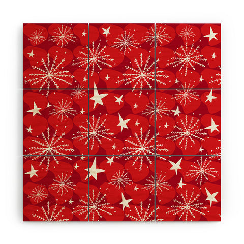 Julia Da Rocha Snow And Stars Wood Wall Mural