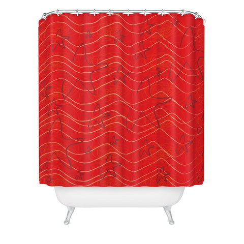 Julia Da Rocha StarFish Shower Curtain