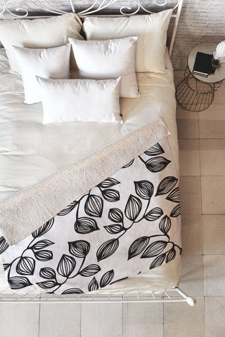 Julia Da Rocha The Leaves Fleece Throw Blanket