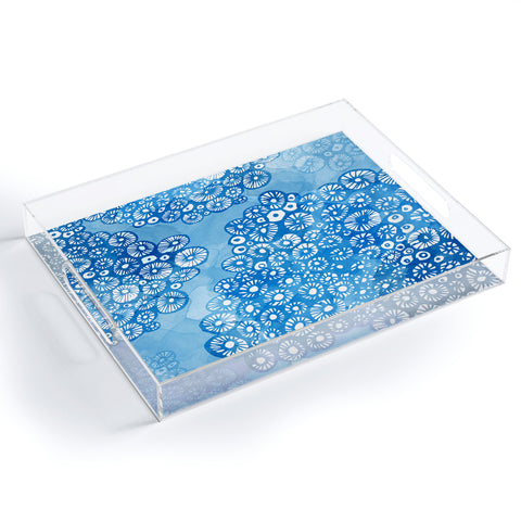 Julia Da Rocha Watercolor Bleu Acrylic Tray
