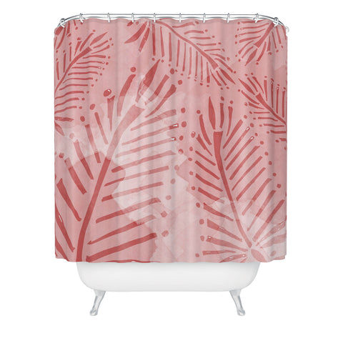 Julia Da Rocha Watercolor Palms Shower Curtain