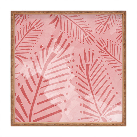 Julia Da Rocha Watercolor Palms Square Tray