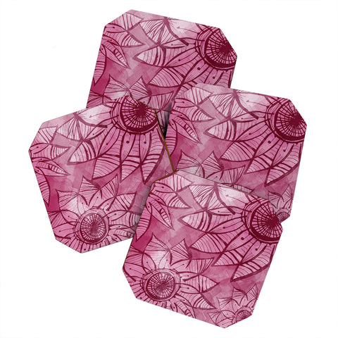 Julia Da Rocha Watercolor Rosa Coaster Set