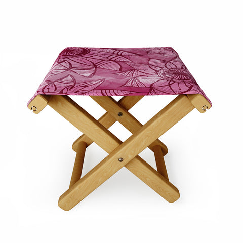 Julia Da Rocha Watercolor Rosa Folding Stool