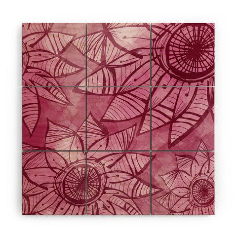 Julia Da Rocha Watercolor Rosa Wood Wall Mural