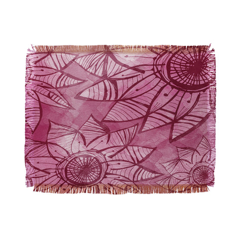 Julia Da Rocha Watercolor Rosa Throw Blanket