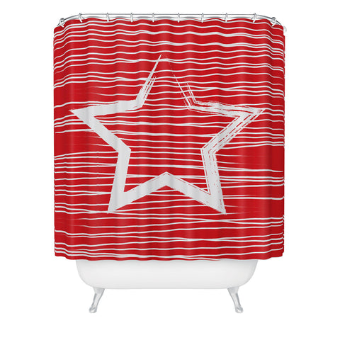 Julia Da Rocha White Star Shower Curtain