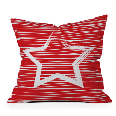 Julia Da Rocha White Star Throw Pillow