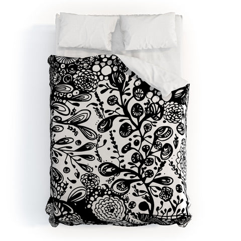Julia Da Rocha Wild Bouquet Duvet Cover