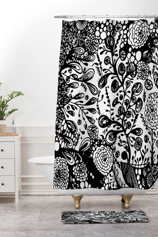 Julia Da Rocha Wild Bouquet Shower Curtain And Mat
