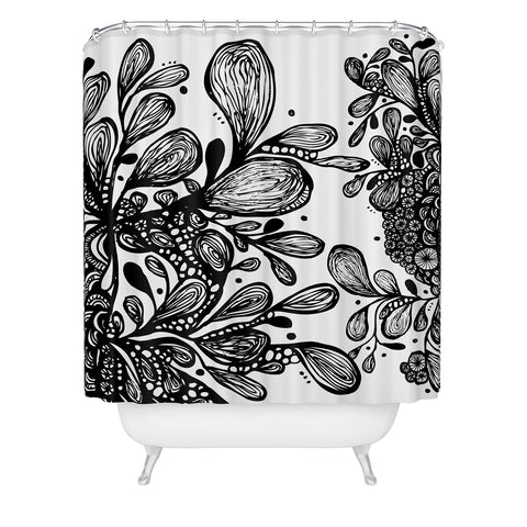 Julia Da Rocha Wild Leaves Shower Curtain
