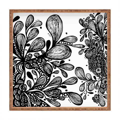 Julia Da Rocha Wild Leaves Square Tray