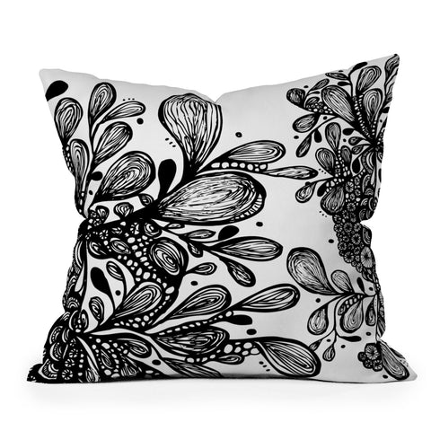 Julia Da Rocha Wild Leaves Throw Pillow