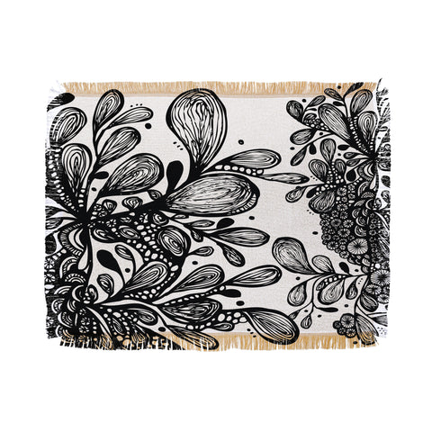 Julia Da Rocha Wild Leaves Throw Blanket