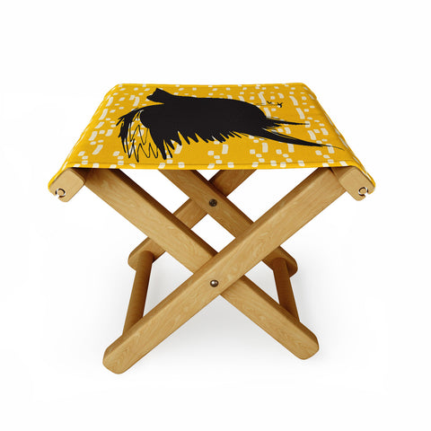 Julia Da Rocha Yellow Crow Folding Stool
