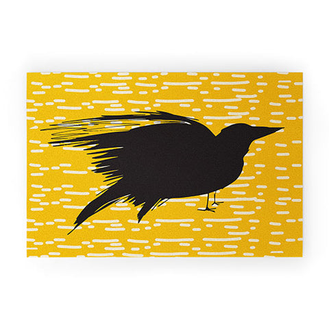 Julia Da Rocha Yellow Crow Welcome Mat